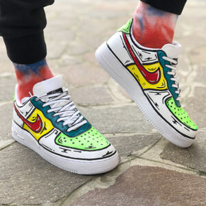 Nike Air Force One Custom Cartoon Dipinte A Mano Mojito