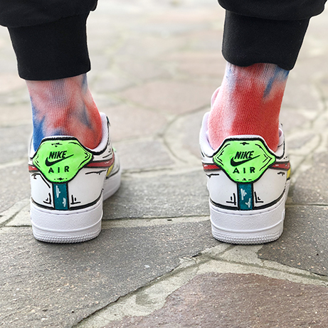 Nike Air Force One Custom Cartoon Dipinte A Mano Mojito