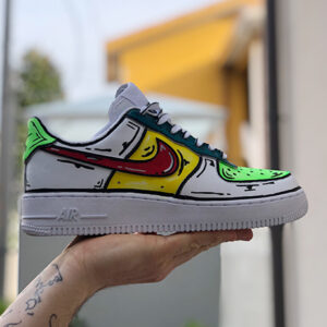 Nike Air Force One Custom Cartoon Dipinte A Mano Mojito