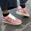 Nike Air Force One Custom Cartoon Dipinte A Mano Total Rosa