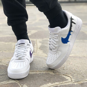 Nike Air Force One Custom Baffo Bicolore LLAB Scarpe Personalizzate