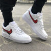 Nike Air Force One Custom Swoosh Goccia Rosso & Nero