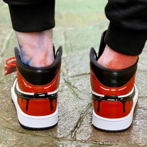 Nike Jordan 1 Custom Cartoon Dipinta A Mano Rosso & Nero