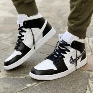 Nike Jordan 1 Custom Swoosh Bandana & Lacci Neri
