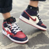 Nike Jordan 1 Custom Viola, Rosso Con Inserti & Laccetti Bianco