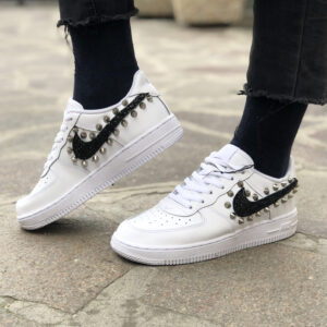 Nike Air Force One Custom Glitter Nero & Borchie