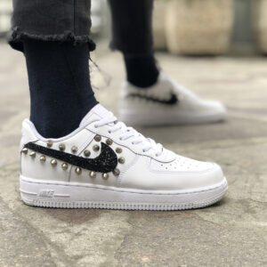 Nike Air Force One Custom Glitter Nero & Borchie