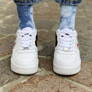 Nike Air Force One Custom Dipinte A Mano Onda Japan Nera