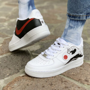 Nike Air Force One Custom Dipinte A Mano Onda Japan Nera