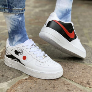 Nike Air Force One Custom Dipinte A Mano Onda Japan Nera
