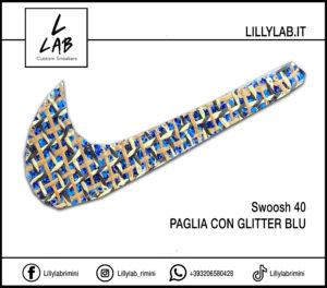 SWOOSH 40 - Paglia con glitter blu