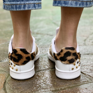 Adidas Stan Smith Personalizzate Borchie, Cavallino Maculato & Glitter Oro