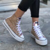 Converse All Star Personalizzate Platform Raffia & Glitter Rosa