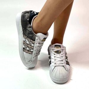 Adidas Superstar Personalizzate Squamato, Borchie e Perle