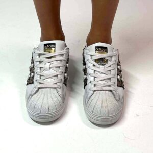 Adidas Superstar Personalizzate Squamato, Borchie e Perle