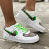 Nike Air Force One Custom Doppio Swoosh Squamato & Verde Fluo