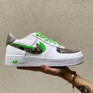 Nike Air Force One Custom Doppio Swoosh Squamato & Verde Fluo