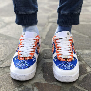 Nike Air Force One Custom Bandana Arancio & Blu