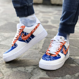 Nike Air Force One Custom Bandana Arancio & Blu