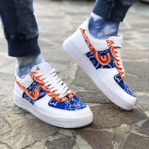Nike Air Force One Custom Bandana Arancio & Blu