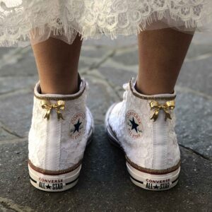Converse All Star Personalizzate Sposa Strass Gold
