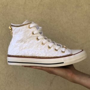 Converse All Star Personalizzate Sposa Strass Gold