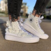 Converse Personalizzate Move Platform Matrimonio Con Farfalle, Strass Paillettes e Raso