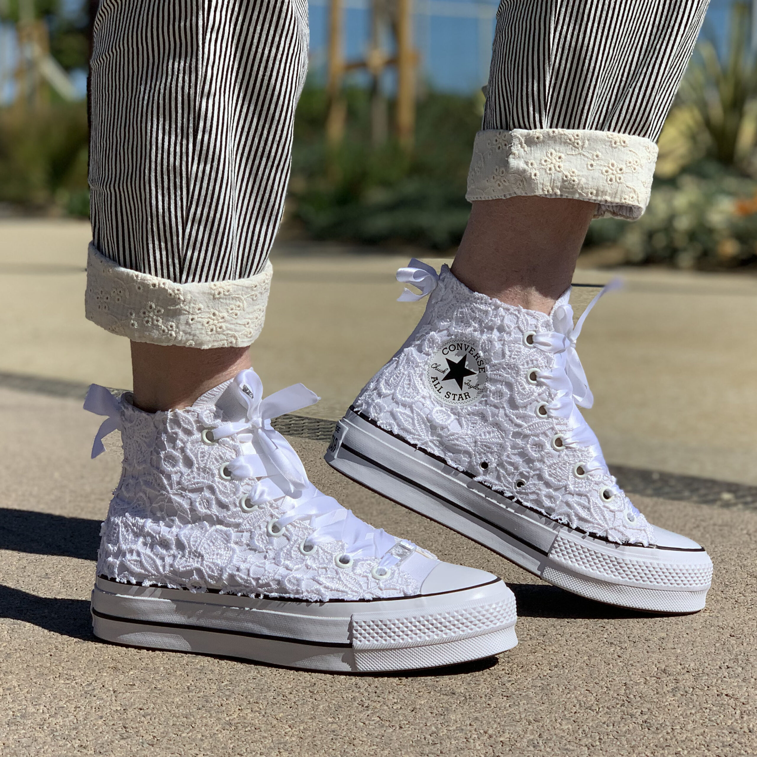 Unirse Mártir Casi Converse Personalizzate Sposa Raso | LLab scarpe personalizzate