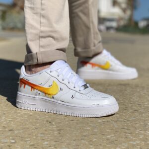 Nike Air Force One Custom Swoosh Sfumato Rosso & Giallo