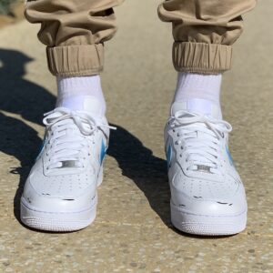 Nike Air Force One Custom Swoosh Sfumato Blu & Azzurro