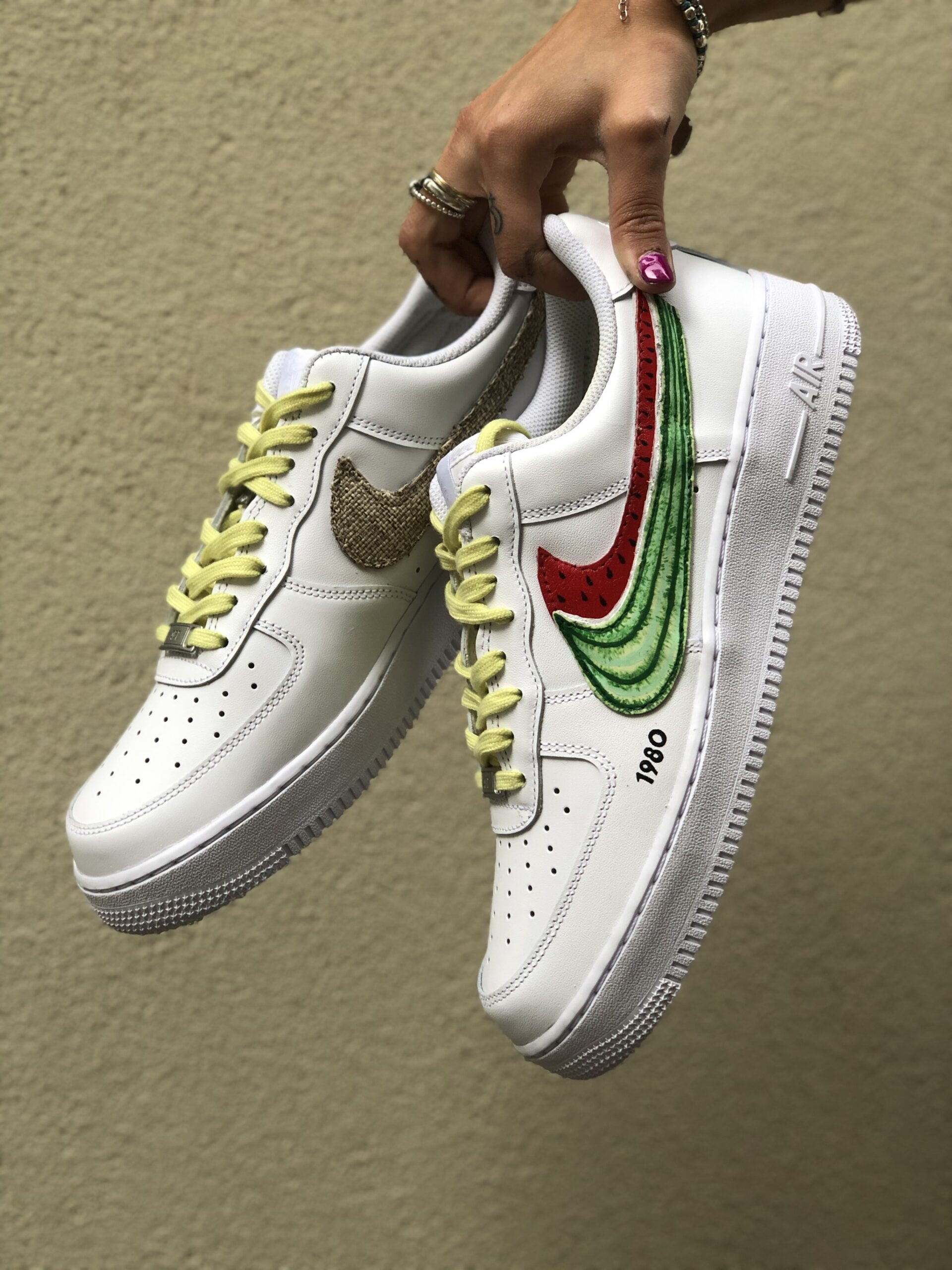 Nike Air Force One Custom Dipinte A Mano Frutta LLab Scarpe Custom