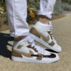 Nike Jordan 1 Custom Doppio Swoosh Pelle & Oro