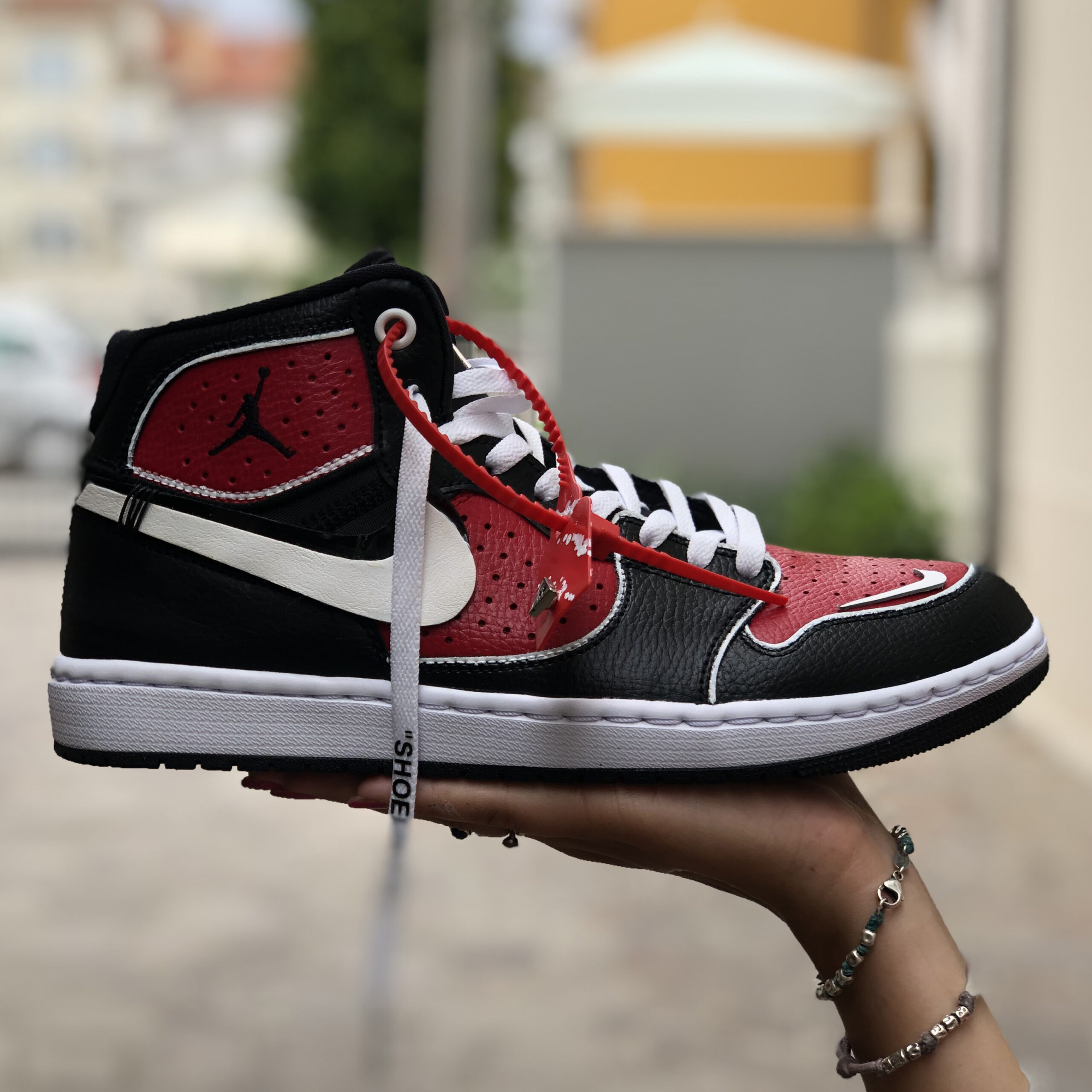 Nike Jordan Custom Doppio Swoosh & Laccetti Bianchi VA