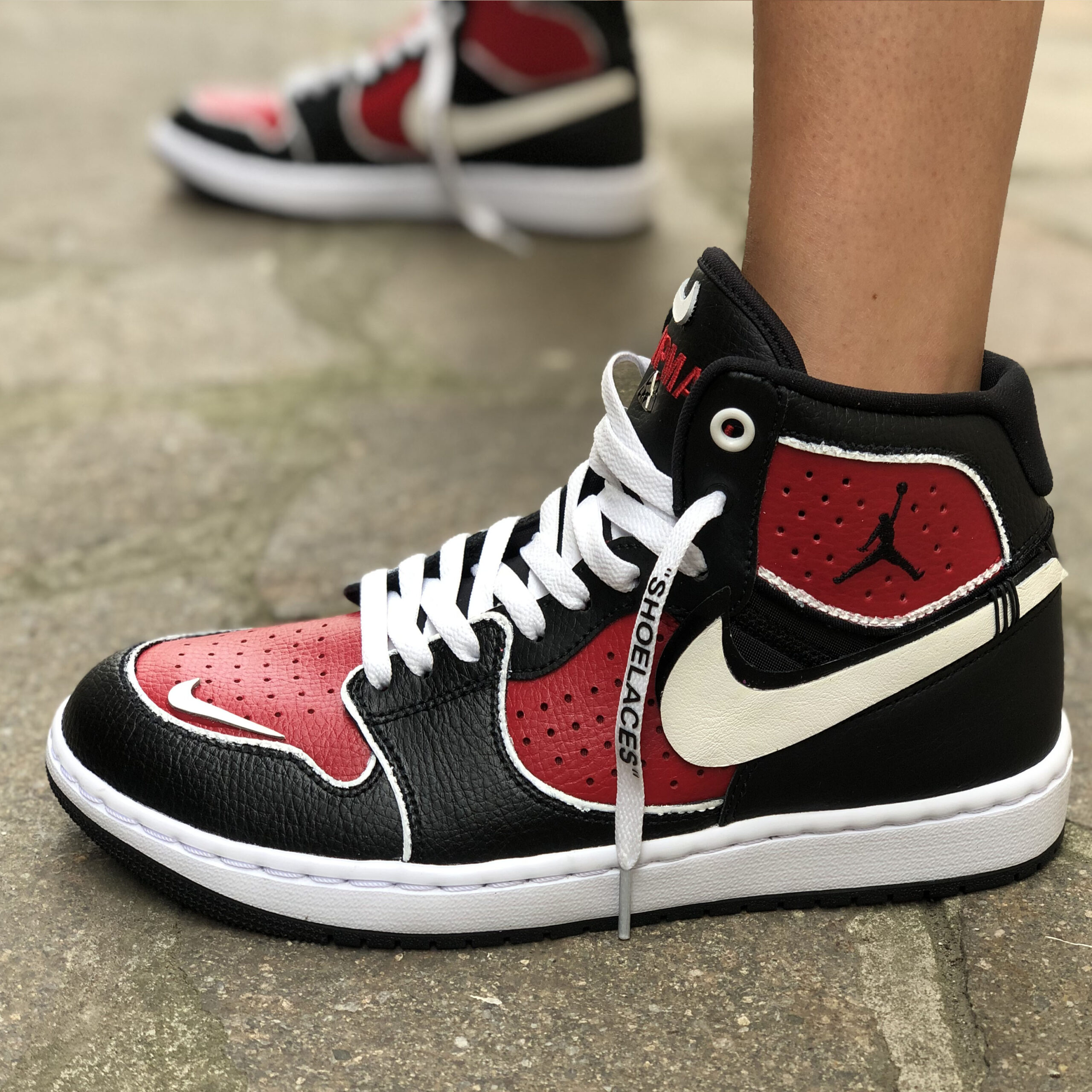 Nike Jordan Custom Doppio Swoosh & Laccetti Bianchi VA