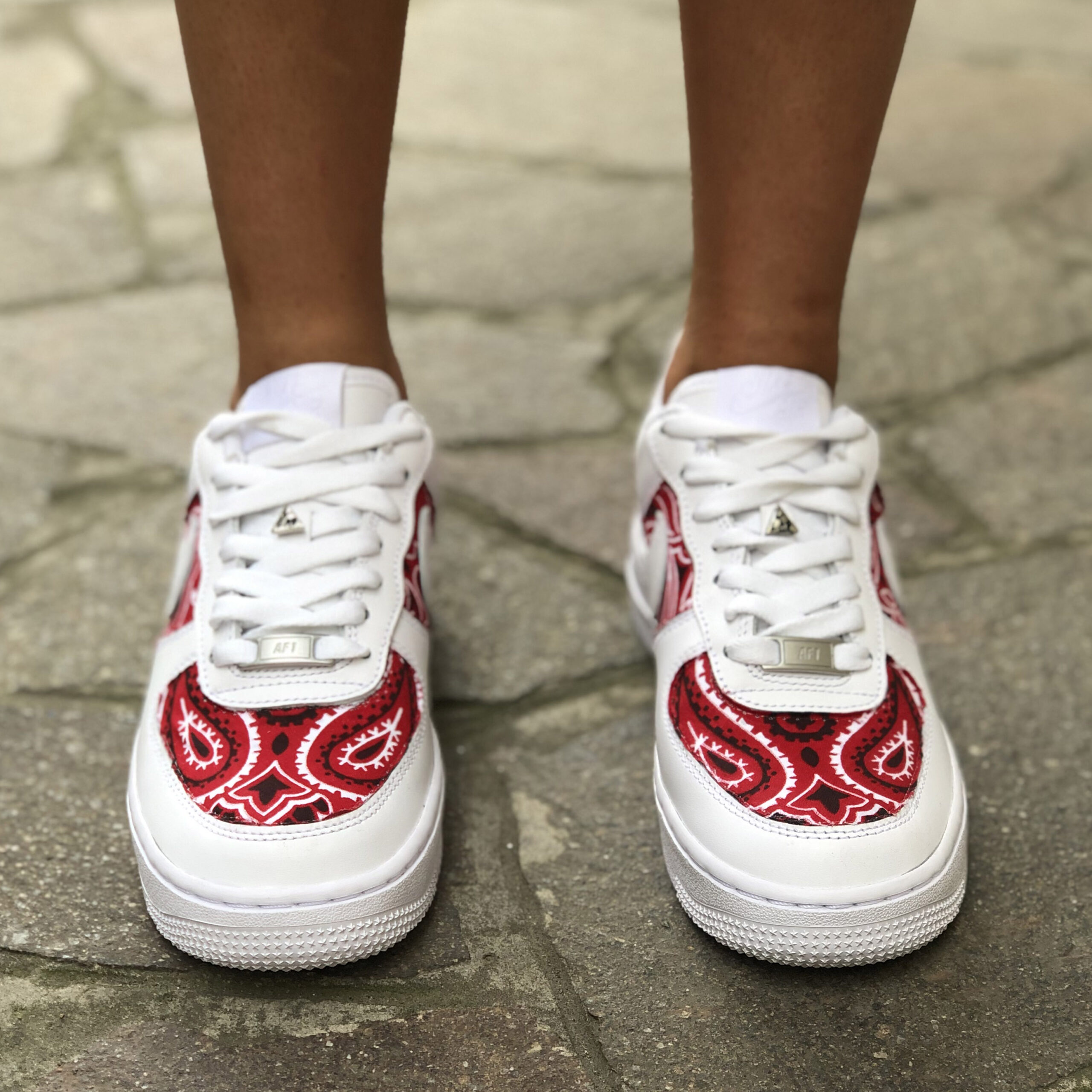 Nike Air Force One Custom Bandana Rossa - Vol 3