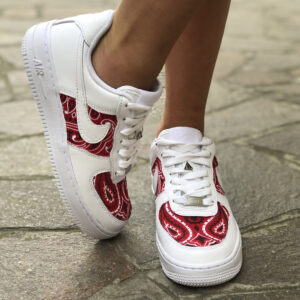 Nike Air Force One Custom Bandana Rossa - Vol 3