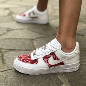 Nike Air Force One Custom Bandana Rossa - Vol 3