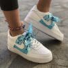 Nike Air Force One Custom Bandana Azzurra Con Fiocco