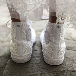 Converse All Star Personalizzate Sposa Laccetti Bianchi - White Lace Luxury