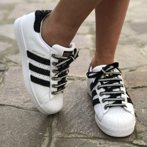 Adidas Superstar Personalizzate Glitter, Borchie & Lacci Strass - Eclipse Luxury 2