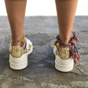 Adidas Stan Smith Personalizzate Glitter & Borchie A Stella Oro