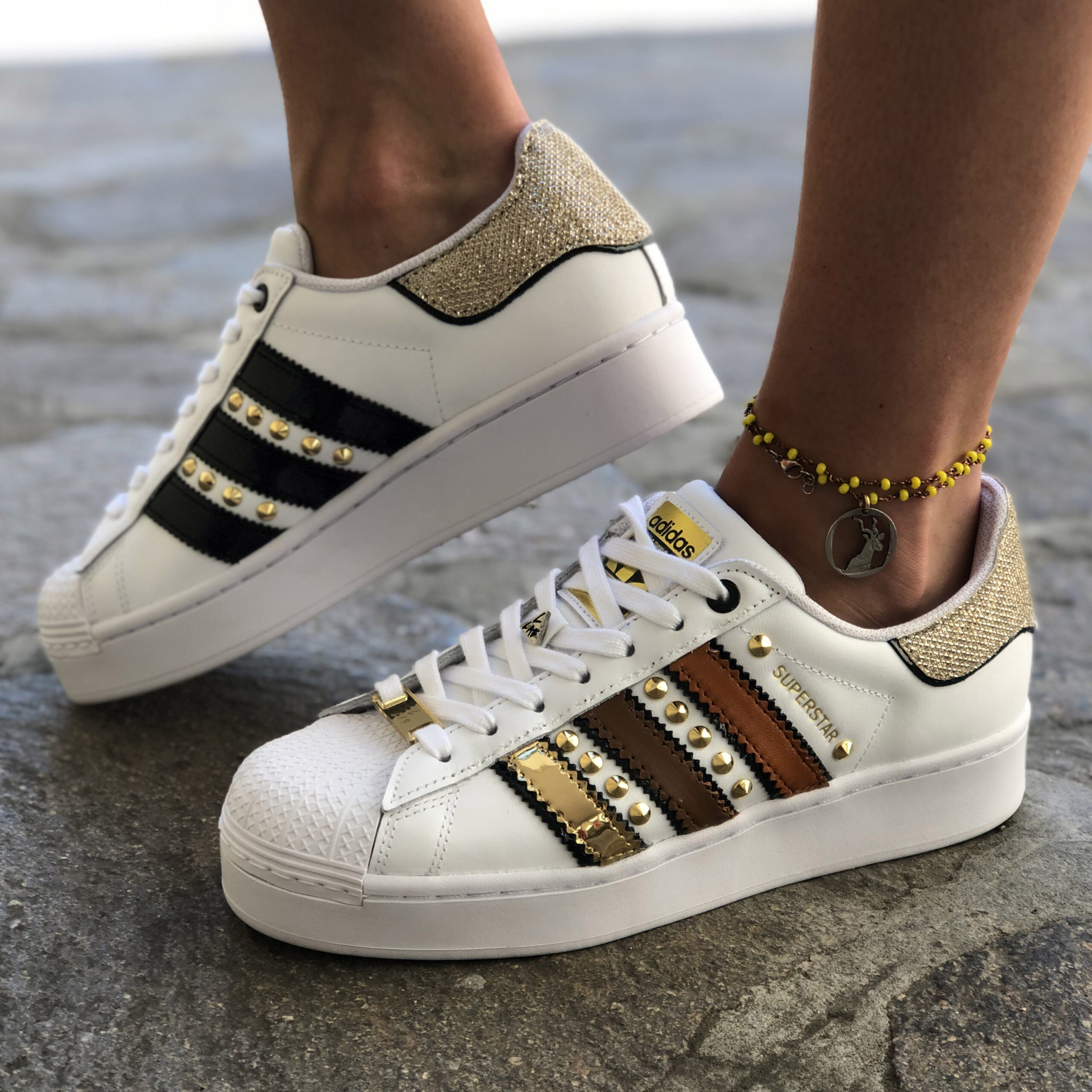 adidas superstar gold glitter