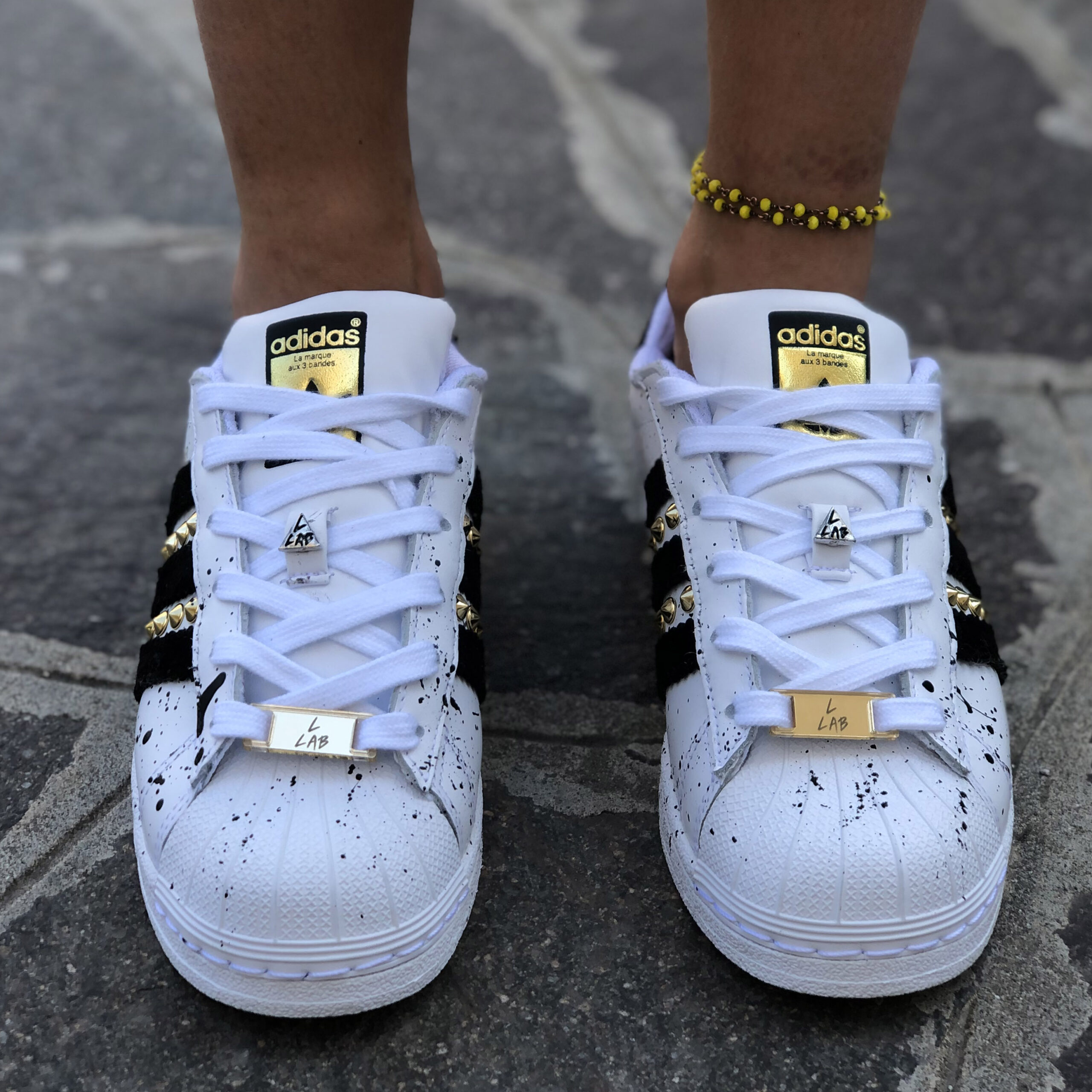 Adidas Superstar Custom Borchie Sporcatura LLab scarpe custom