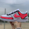 Nike Court Vision Custom Cartoon Dipinte A Mano Rosa Fluo & Nero Con Swoosh Glitter Rosa