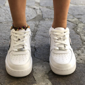 Nike Air Force One Custom Dipinte A Mano Black & Grey Dragon
