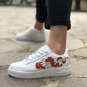 Nike Air Force One Custom Dipinte A Mano Red Dragon