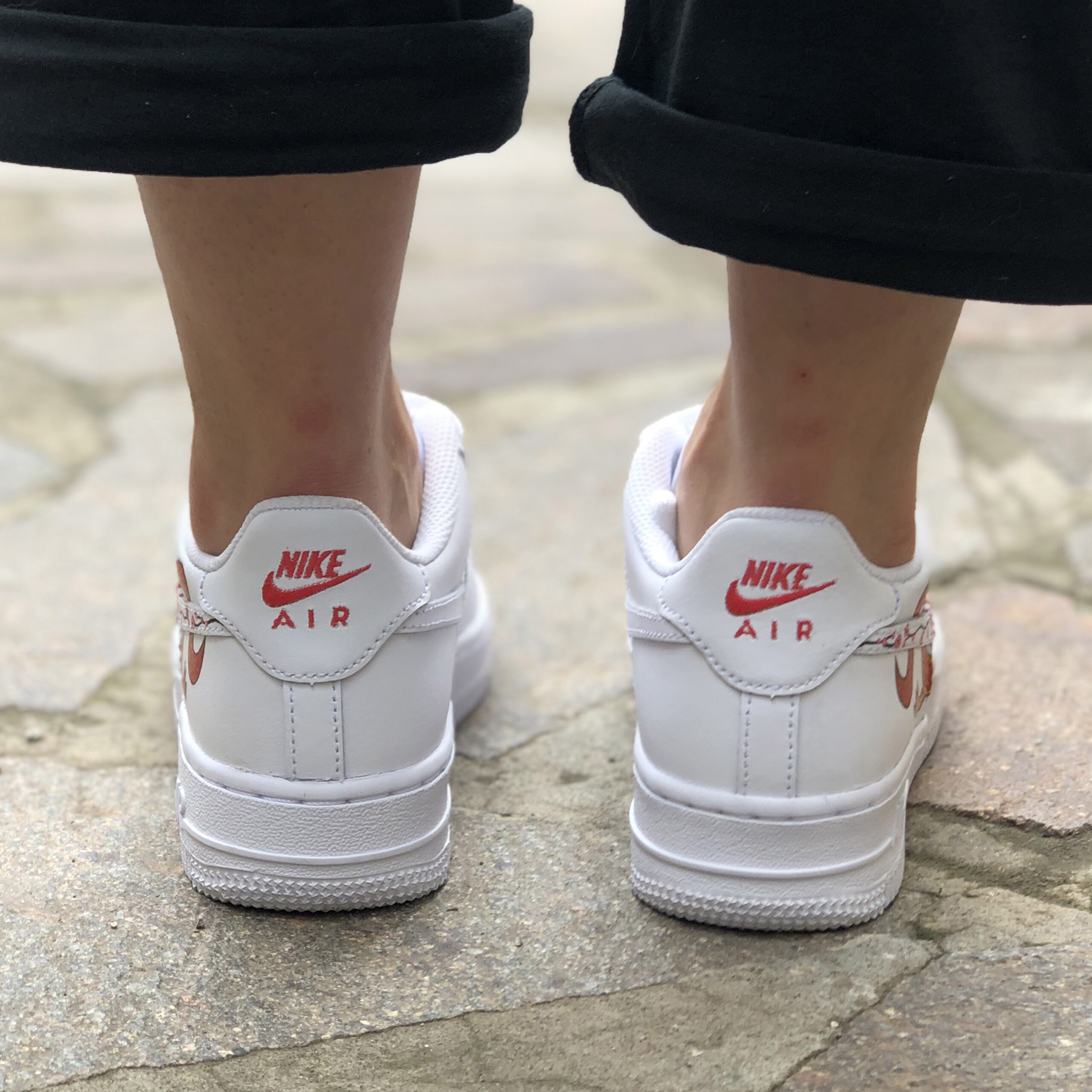 Nike Air Force One Custom Dipinte A Mano Red Dragon