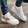 Nike Air Force One Custom Dipinte A Mano Red e Black Dragon