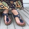 Birkenstock Gizeh Personalizzate Base Blu Passamaneria Nera e Borchie Satinate - Indiano