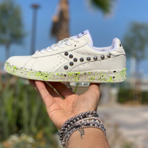 Diadora Personalizzate Game Leather Waxed Borchie e Sporcatura Verde